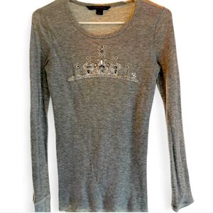 Victorias Secret Tiara Rhinestone  long sleeve lounge shirt